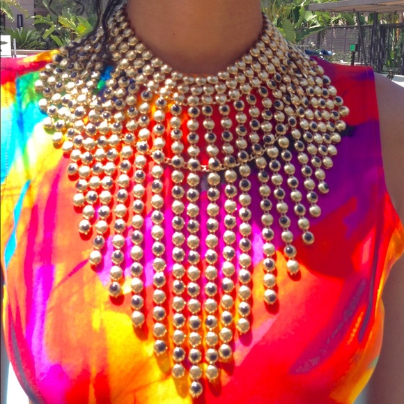 Gold Statement Necklace - Picture 1 of 2