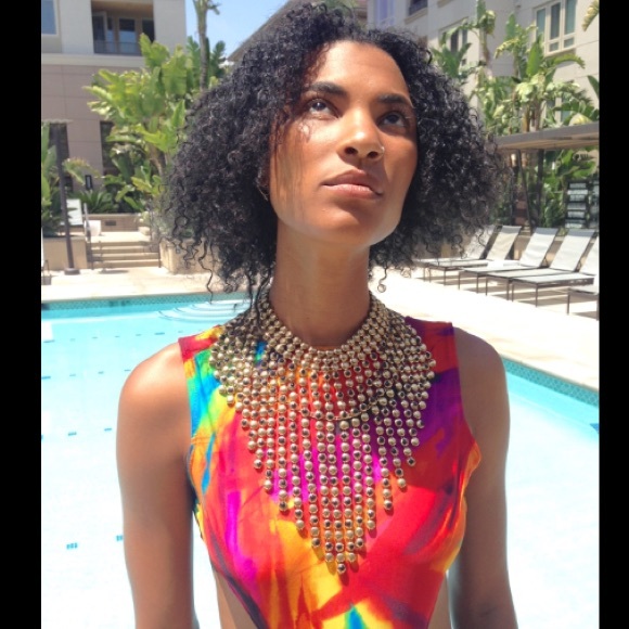 Gold Statement Necklace - Picture 2 of 2