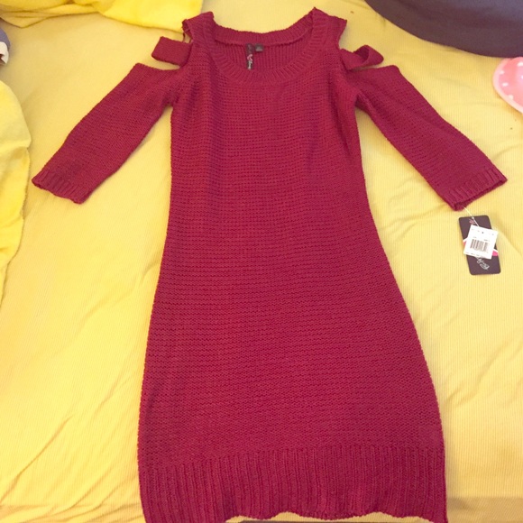 Red sweater dress