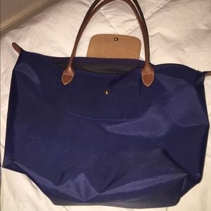 Large navy longchamp le pliage tote