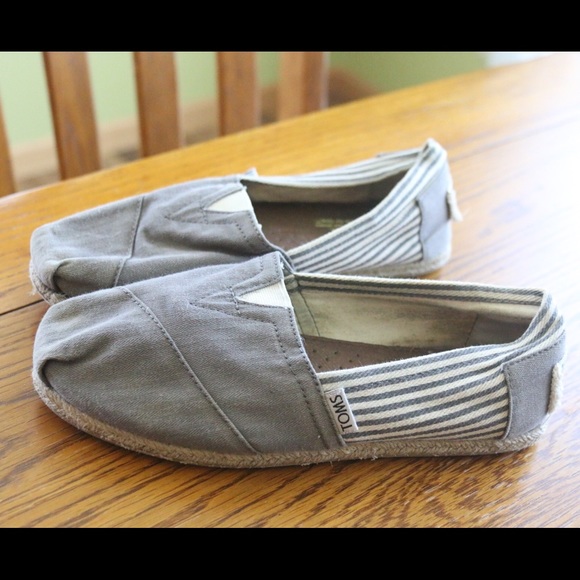 Gray striped TOMS