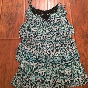 Blue and green blouse