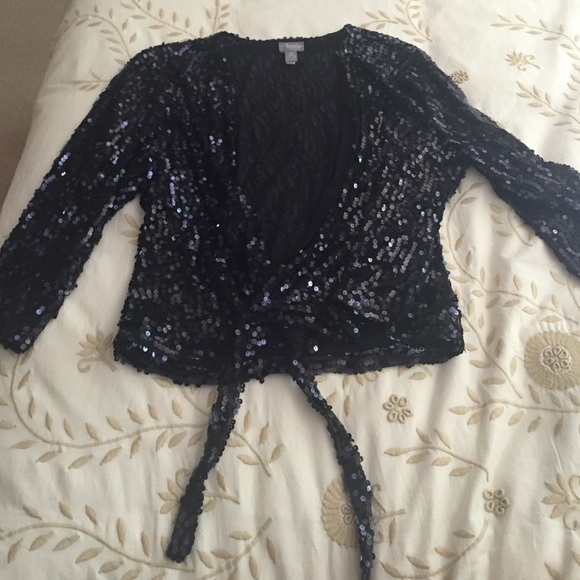 Chico's Sweaters - Chico's black sequin wrap