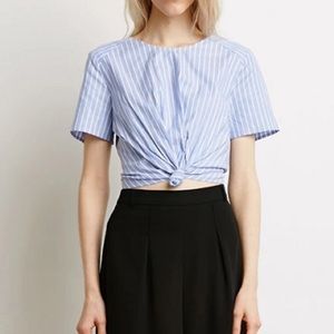 F21 blue crop top