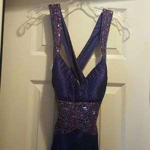 Purple satin dress