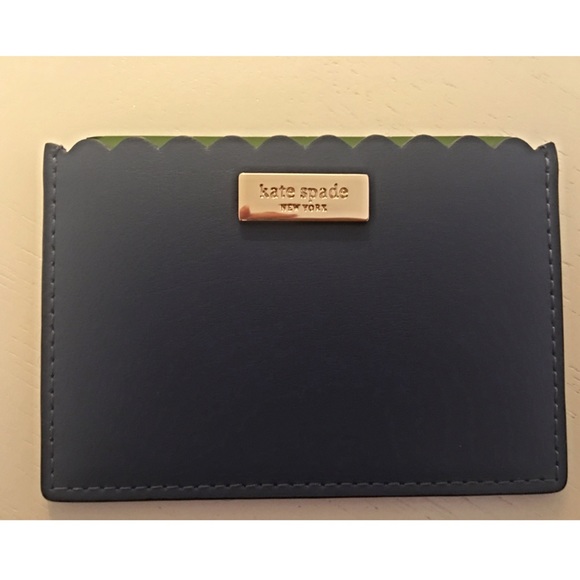 🆑 Kate Spade Blue Scalloped Card Holder - Picture 3 of 4