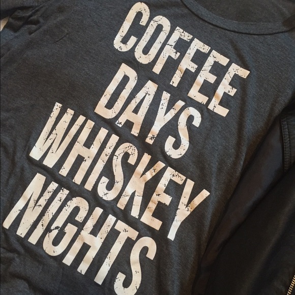 🎈LAST ONE🎈Grey Coffee Days Whiskey Stretch Tee - Picture 4 of 4