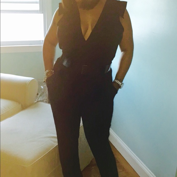 Black Open Back Romper - image 1