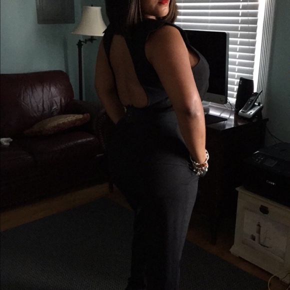 Black Open Back Romper - image 2