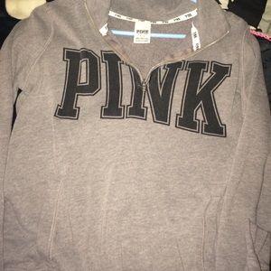 VS pink gray half zip up