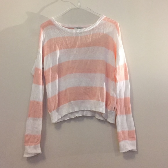 Pink and White striped sweater