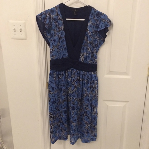 Georgeous kimono style blue poppy dress - Picture 2 of 4