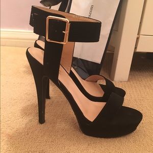 Black ankle strap heel