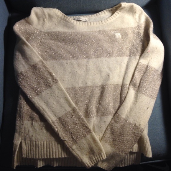 A&F gold and cream knit sweater - Picture 1 of 3