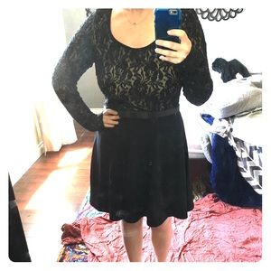 Bebe elegant black long sleeve lace dress