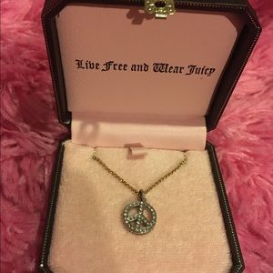 Juicy Couture peace sign necklace