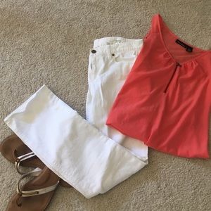 J. Crew Matchstick white denim