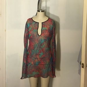 BCBG Maxazria Sheer Tunic
