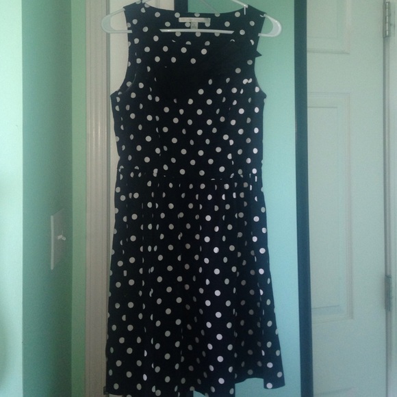 Lauren Conrad black and white polka dotted dress