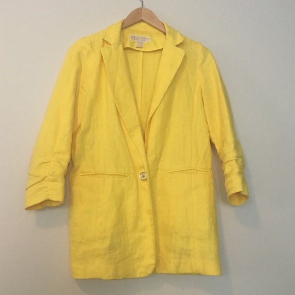 Yellow Michael Kors linen blazer