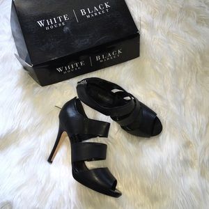 WHBM open toe leather bootie Size 9.5