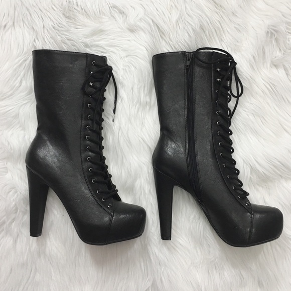 LAST ONE - Black Combat Boots - Picture 3 of 4