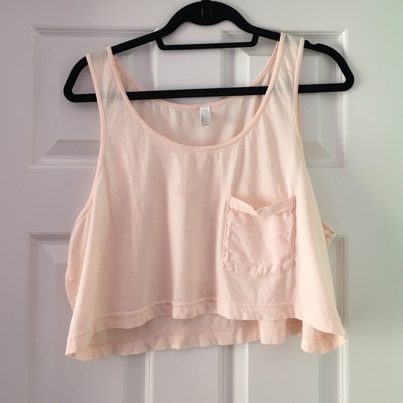 Light pink American Apparel cotton crop top