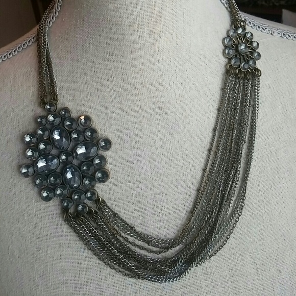 Silver and Bronze Statement Necklace