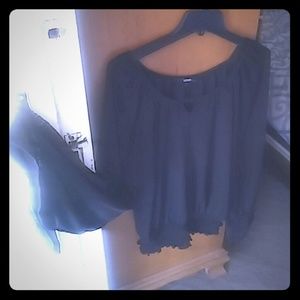 Black loose long sleeve blouse