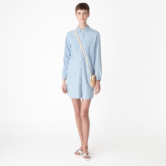 STEVEN ALAN // patterned denim shirt dress
