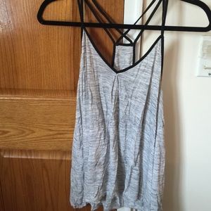 Grey tank top with black straps