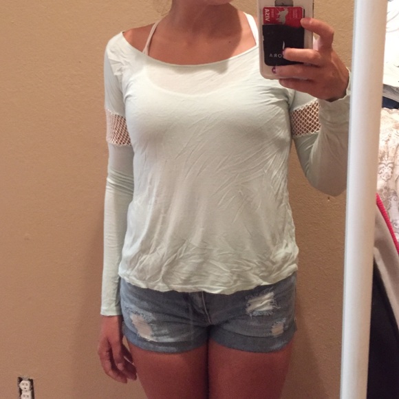 Mint green long sleeve t