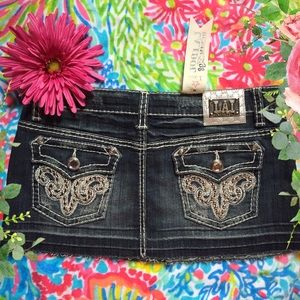 L.A. Idol Mini Jean Skirt With Flap Pockets