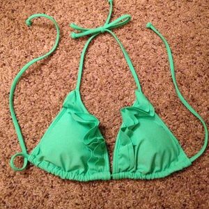 gOODWILL TOMORROW- green bikini top with ruffles