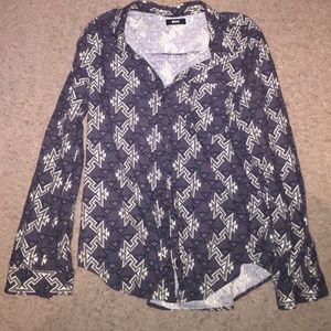 Geographic button down flannel