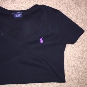 ‼️LAST CHANCE‼️Black ribbed RL sport tee