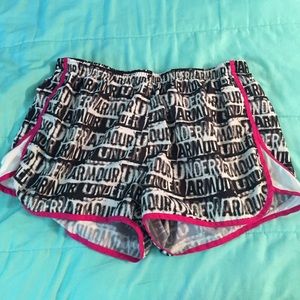 Under Armour Pink and Black Shorts