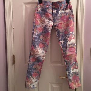 Floral Blank NYC Skinny ankle jeans
