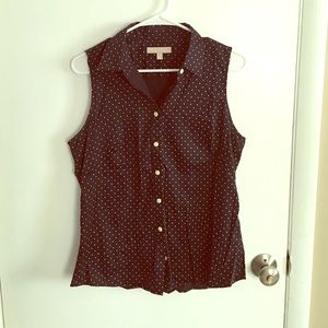 Polka dotted fitted blouse from Banana Republic