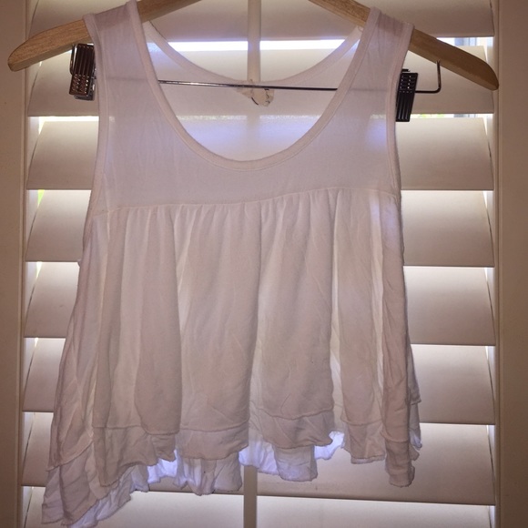 Loose cotton white tank crop top