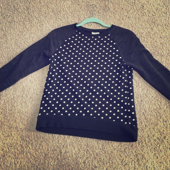 A black with white dots Danskin Now sweatshirt
