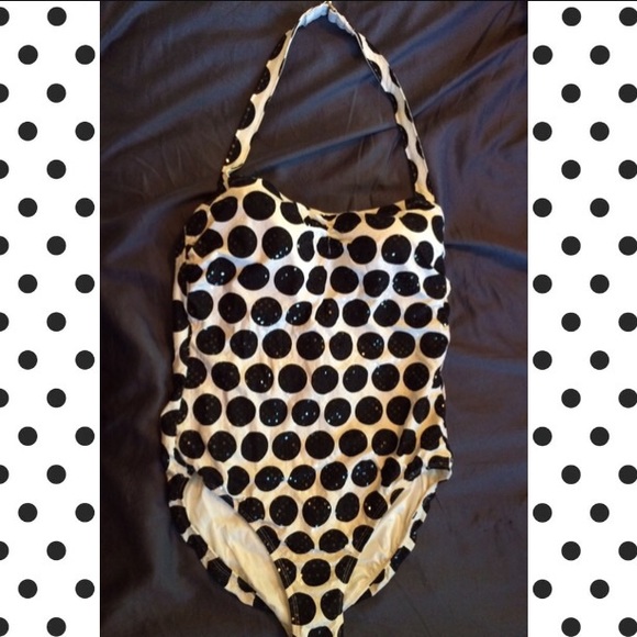 Perfect sequin polka dot one piece!