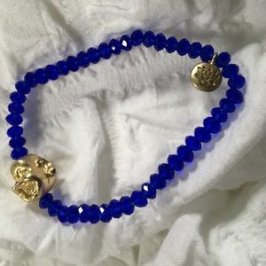 BLUE AND GOLD BUDDHA BRACELET