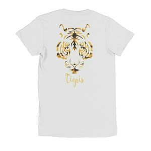 white Tiger Print Short Sleeve Tee