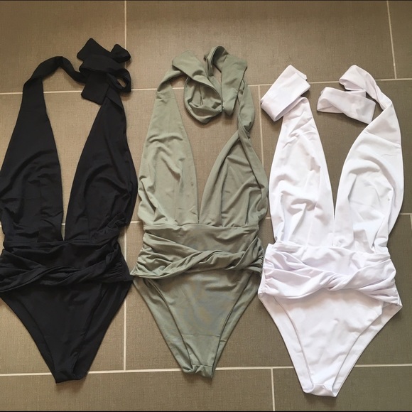 Black Infiniti multi way wrap one piece swimsuit - Picture 2 of 4