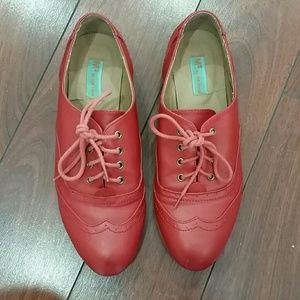 Red loafers by Miz Mooz