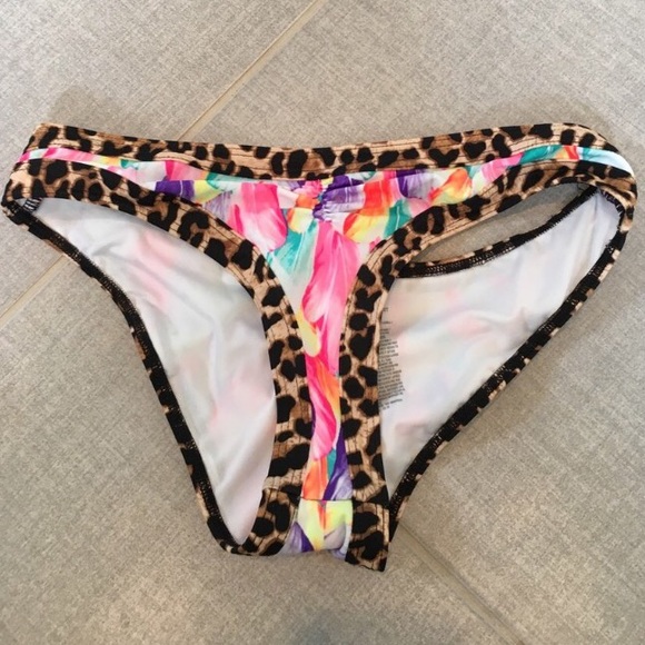 VICTORIAS SECRET CHEETAH PRINY SWIMSUIT BOTTOMS