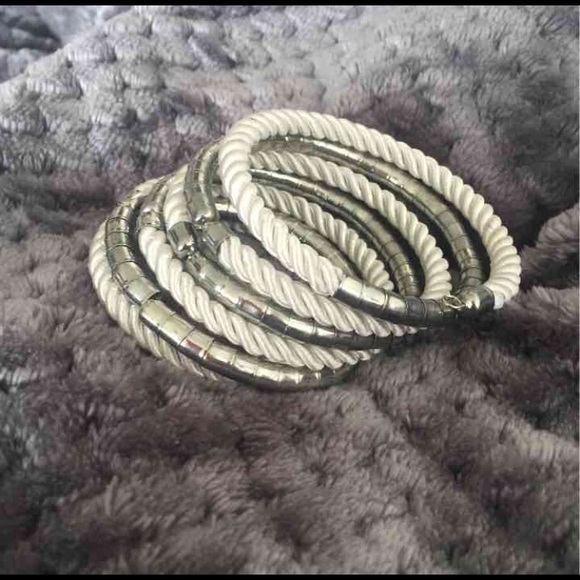 White rope/ metal bracelet