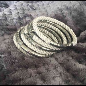 White rope/ metal bracelet