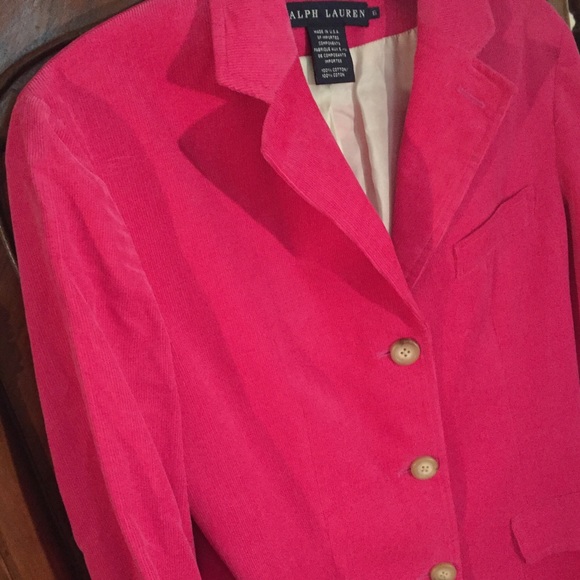 Great for the Spring. Hot pink corduroy blazer!